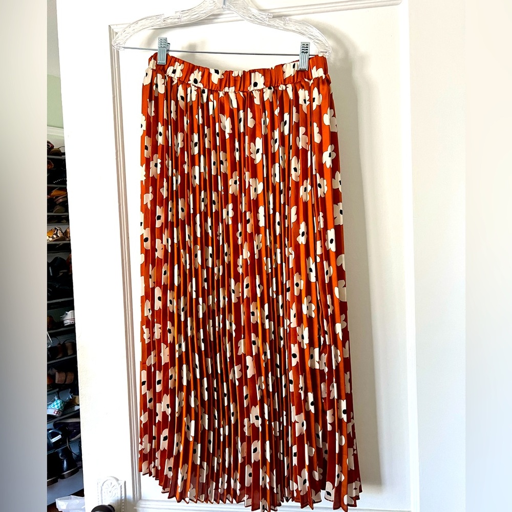 Midi skirt - pleated floral